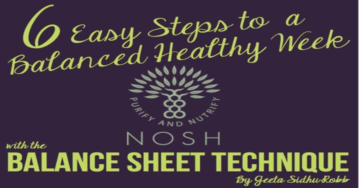 The Balance Sheet Technique - 6 Easy Steps to a Healthy Week - Nosh Detox