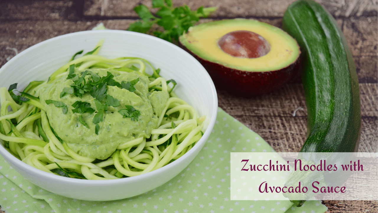 Courgette Noodles with Avocado Sauce - Nosh Detox